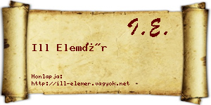 Ill Elemér névjegykártya
