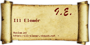 Ill Elemér névjegykártya