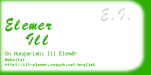elemer ill business card
